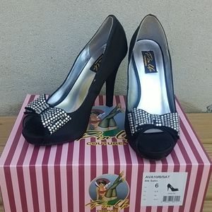 Black Peep Toe Pumps